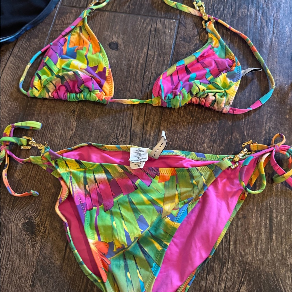 Trina Turk Vibrant Pink and Green Bikini